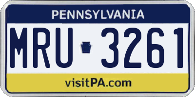 PA license plate MRU3261