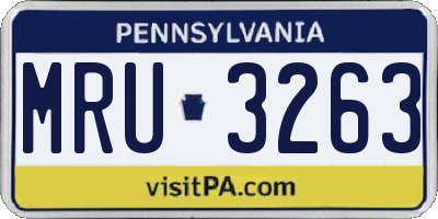 PA license plate MRU3263