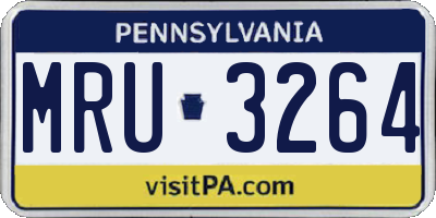 PA license plate MRU3264