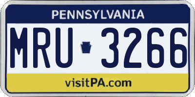 PA license plate MRU3266