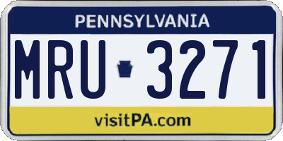 PA license plate MRU3271