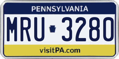PA license plate MRU3280