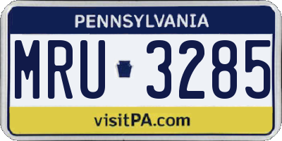 PA license plate MRU3285