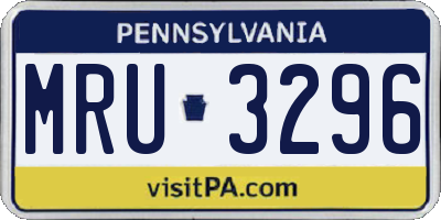 PA license plate MRU3296