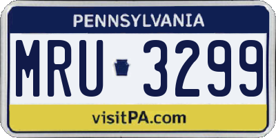 PA license plate MRU3299
