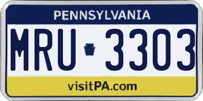 PA license plate MRU3303