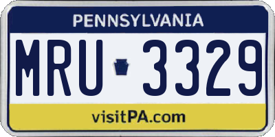 PA license plate MRU3329