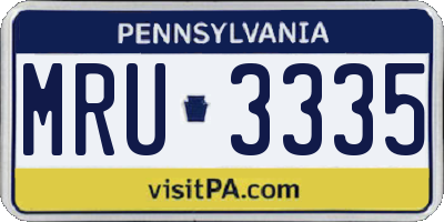 PA license plate MRU3335