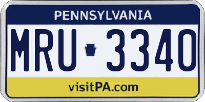 PA license plate MRU3340