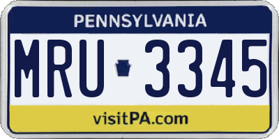 PA license plate MRU3345