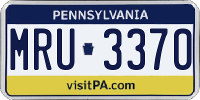 PA license plate MRU3370