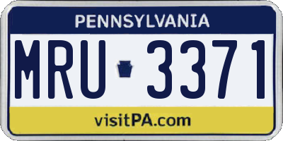 PA license plate MRU3371