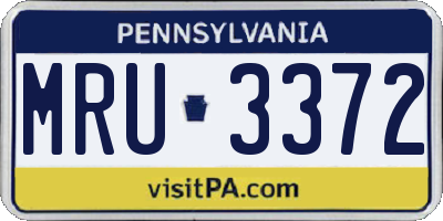 PA license plate MRU3372