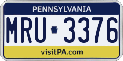PA license plate MRU3376