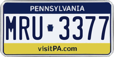 PA license plate MRU3377