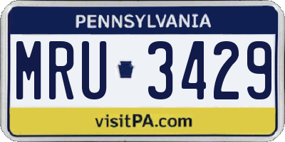 PA license plate MRU3429