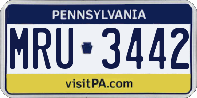 PA license plate MRU3442