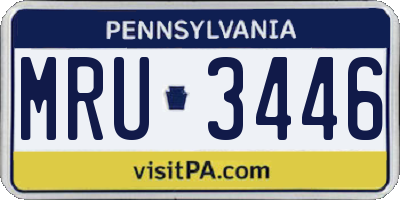 PA license plate MRU3446