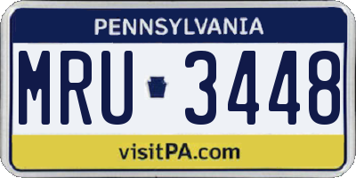 PA license plate MRU3448