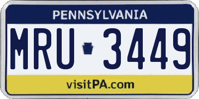 PA license plate MRU3449