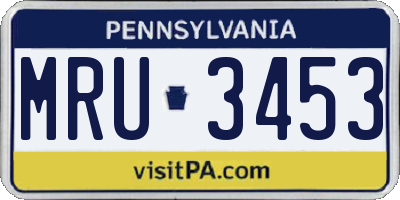 PA license plate MRU3453
