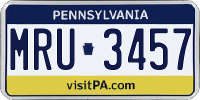 PA license plate MRU3457