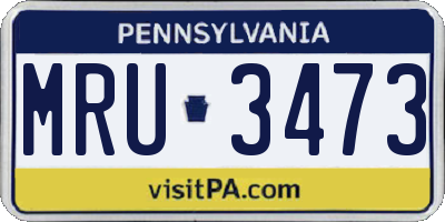 PA license plate MRU3473