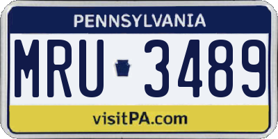 PA license plate MRU3489