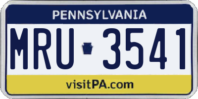 PA license plate MRU3541