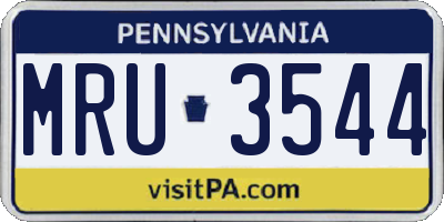 PA license plate MRU3544