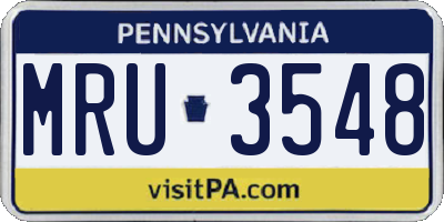 PA license plate MRU3548