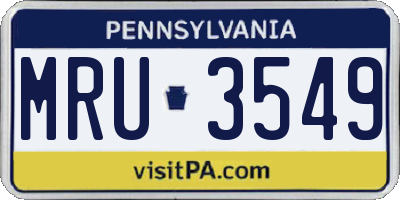 PA license plate MRU3549