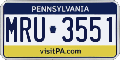 PA license plate MRU3551