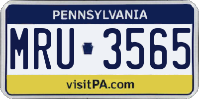 PA license plate MRU3565