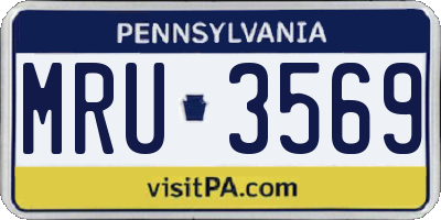 PA license plate MRU3569
