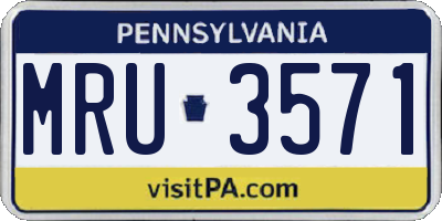 PA license plate MRU3571