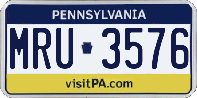 PA license plate MRU3576