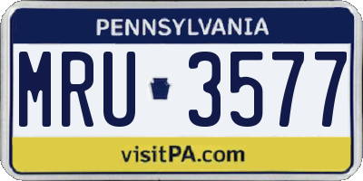 PA license plate MRU3577