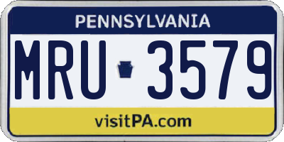 PA license plate MRU3579