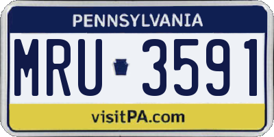 PA license plate MRU3591