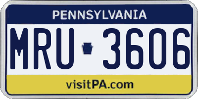 PA license plate MRU3606