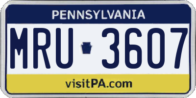 PA license plate MRU3607