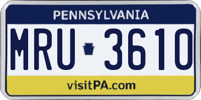 PA license plate MRU3610
