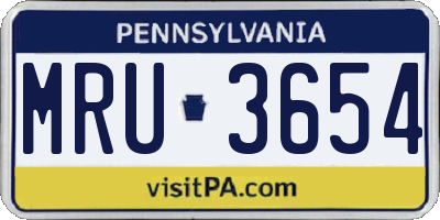 PA license plate MRU3654