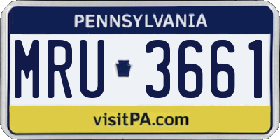 PA license plate MRU3661