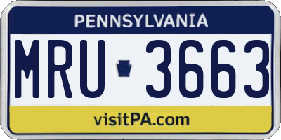 PA license plate MRU3663
