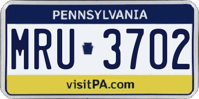 PA license plate MRU3702
