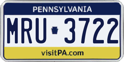PA license plate MRU3722