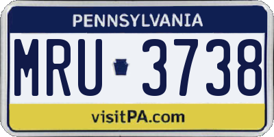 PA license plate MRU3738