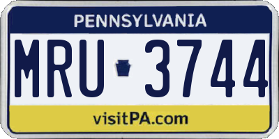 PA license plate MRU3744